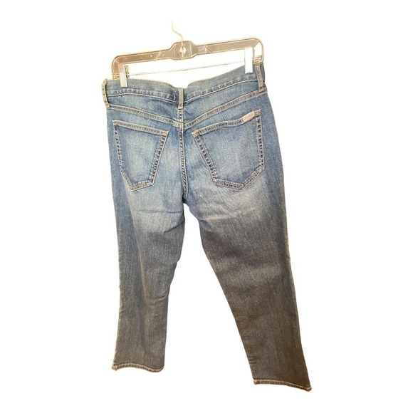 Eddie Bauer Boyfriend Jeans Specially Dyed Medium Wash Side Pattern Lowrise 8 - Picture 8 of 9